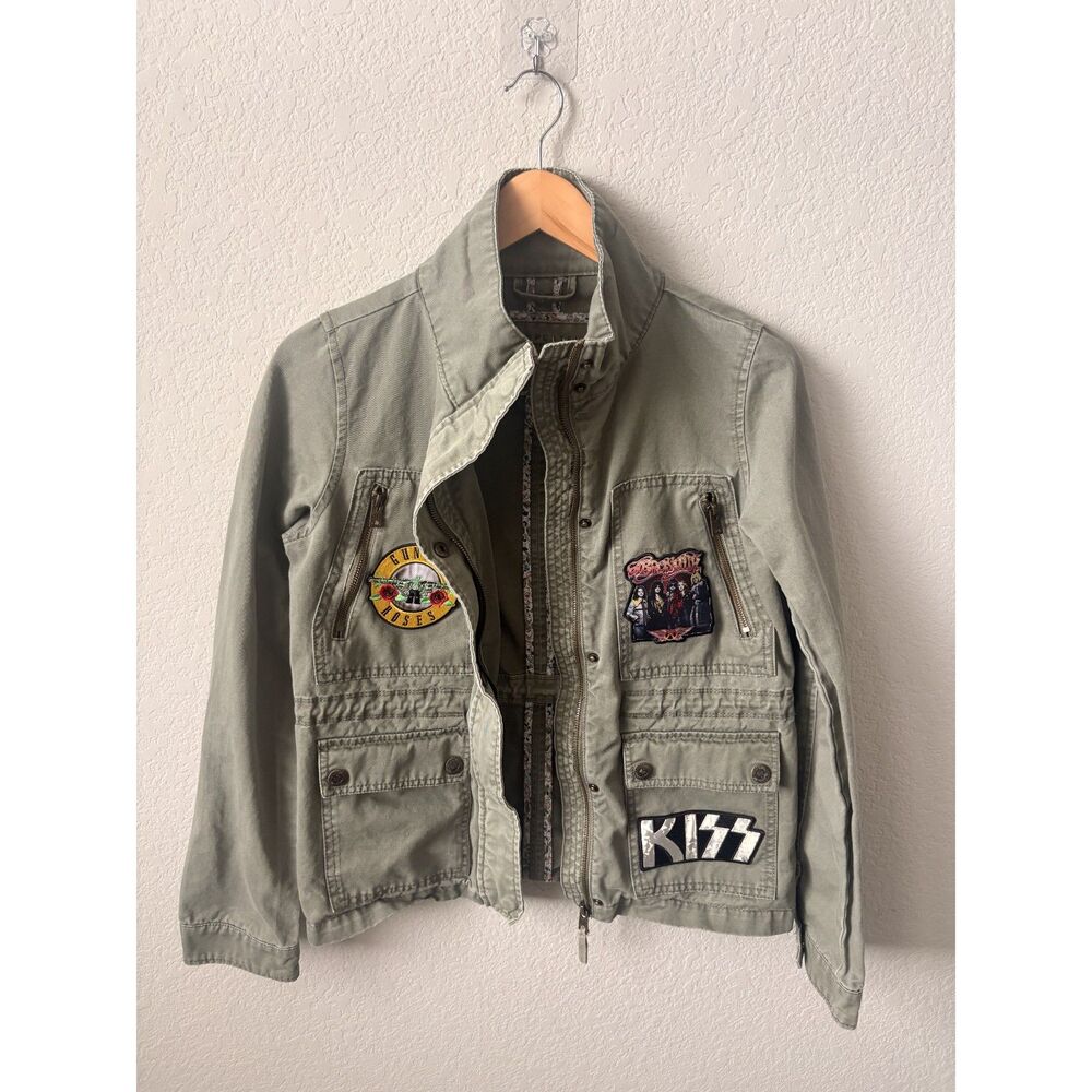 Aeropostale KISS, Aerosmith, Guns N' Roses, Military Utility Jacket, S